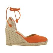 Orange Kile Espadriller Lærred Ruskind Kvinder