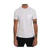 Hvid Elegant T-shirt Italiensk Håndværk