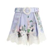 Blomstret Blondekant Shorts