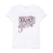 Blomsterprint Logo Crew Neck T-shirt