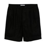 Linned Plisserede Shorts