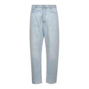 Blå Wide Leg Jeans Ekstra Blegemiddel