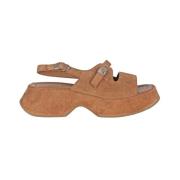 Suede Platform Sandaler med Justerbare Stropper