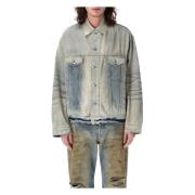 Blå denimjakke med oversized pasform