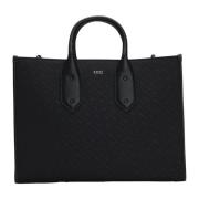 Elegant Tote Taske med Monogramdetaljer