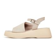 Afslappede platformssandaler - Beige