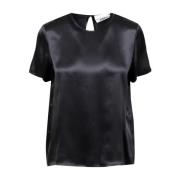 Sort Satin T-shirt Regular Fit