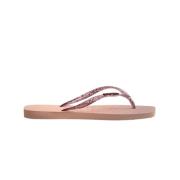 Square Logo Metallic Flip Flops