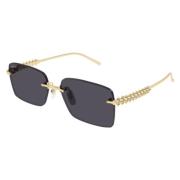 Guld Rimless Solbriller Clash Stil