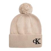 Ribstrikket Pom Beanie