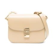 Beige Foldover Skuldertaske