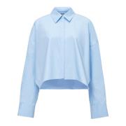 Boxy Style Bluse med Skjulte Knapper