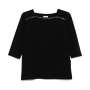 Sort Square Neck T-shirts og Polos