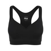 Bomuld Fitness Top Sort V-hals