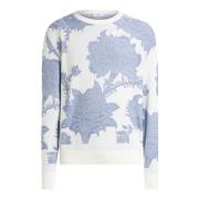 Hvid Blomstret Sweater Herretøj