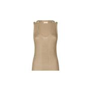 Ribbet lurex top med cut out