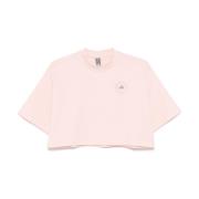 Pink Logo Print Crew Neck T-shirt