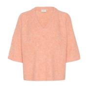 V-Neck Pullover Sweater Peach Nectar