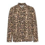 Denimjakke med Leopard Print