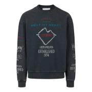 Regular fit sort crewneck sweatshirt med New Symbol print