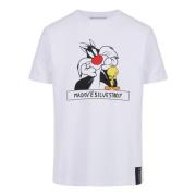 Hvid bomuldst-shirt med Looney Tunes-print