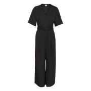 Sort Dyb Jumpsuit Bukser Stilfuld