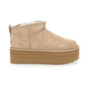 Beige Classic Ultra Mini Platform Støvler