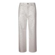 Hvide Paillette Jeans