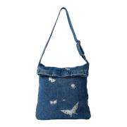 Indigo Butterfly Crossbody Sling Taske