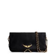 Grained Leather Noir Gold Taske