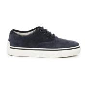 Blå Linned Bomuld Sneakers
