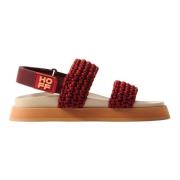 Multifarvet Flettet Sandal med Memory Foam