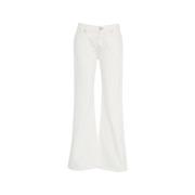 Hvide Flare Jeans med Topstitching