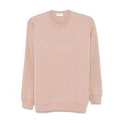 Pink Sweatshirt med Broderet Logo