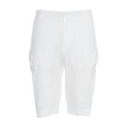 Hvide Linned Cargo Shorts