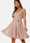 Goddiva Lurex Skater Dress Nude XL (UK16)