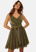 Goddiva Lurex Skater Dress Gold S (UK10)