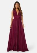 Goddiva Multi Tie Maxi Dress Wine-red XS (UK8)