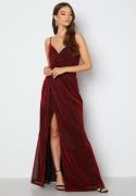 Goddiva Glitter Wrap Front Maxi Dress Red XXS (UK6)