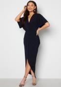 John Zack Kimono Sleeve Rouch Dress Navy XS (UK8)