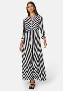 YAS Yassavanna Long Shirt Dress Black Stripe:W WHITE L