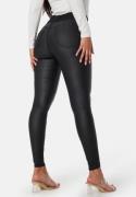 Happy Holly High Waist Push-Up Coated Treggings Black 40R