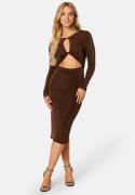 BUBBLEROOM Rylin cut out dress Brown XS