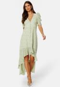 BUBBLEROOM Summer Luxe High-Low Midi Dress Green / Floral 38