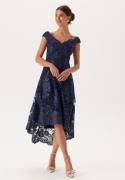 Goddiva Embroidered Lace Dress Dark blue XXL (UK18)