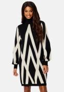 Object Collectors Item Ray L/S Knit Rollneck Dress Black Pattern:SANDS...