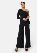 John Zack Long Sleeve One Shoulder Jumpsuit Black S XXL (UK18)