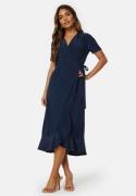 John Zack Short Sleeve Wrap Dress Navy XXS (UK6)