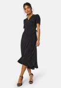 John Zack Short Sleeve Wrap Dress Black S (UK10)