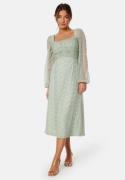 Bubbleroom Occasion Ruched L/S Midi Dress  Aqua 34